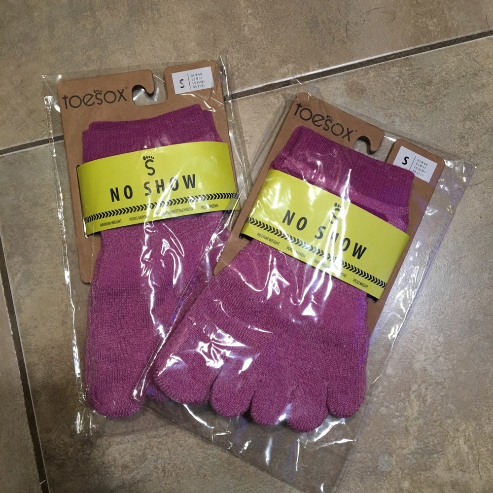 2for1 Toesox purple No Show yoga socks